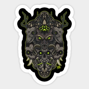 skull illustration Sticker